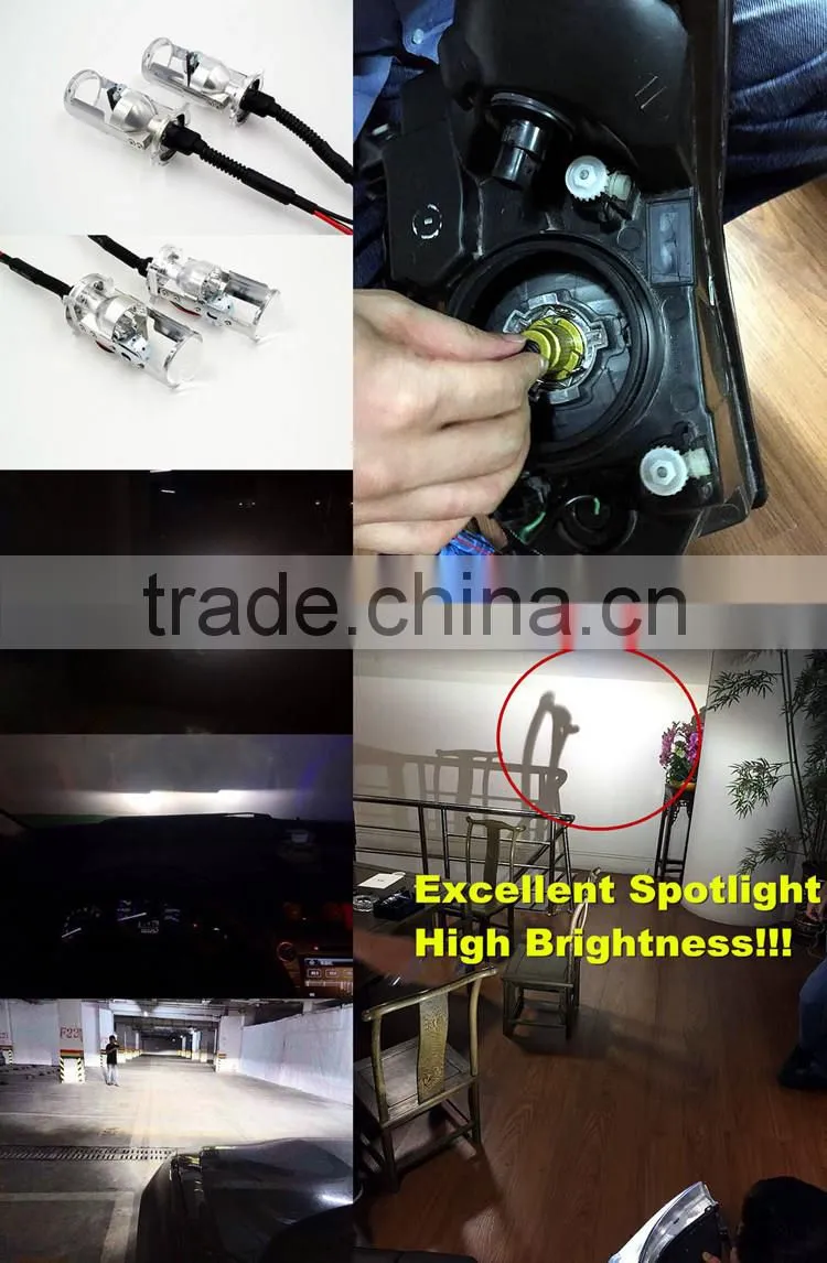2015 new product 1.5 inch 5000k 12v H4 H/L guangzhou auto hid bi xenon mini projector headlight