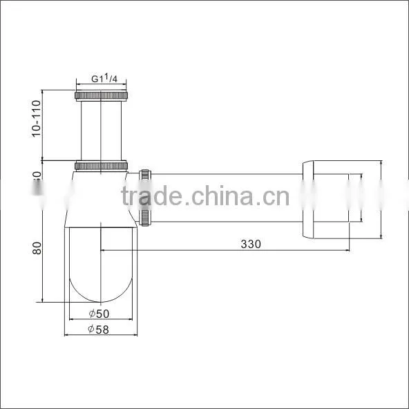 New Product Basin Waste Accessories Siphon Brass Waste Chrome Plated Bottle Trap (J282)