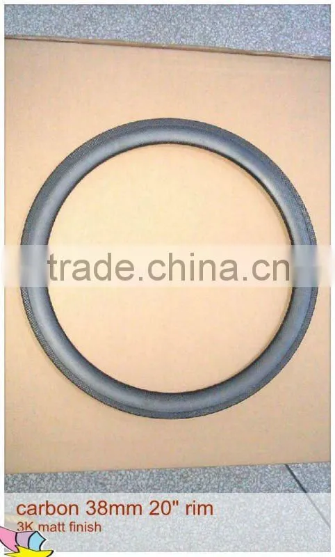 Top selling 20inch BMX bike wheels 38mm clincher carbon bicycle rims