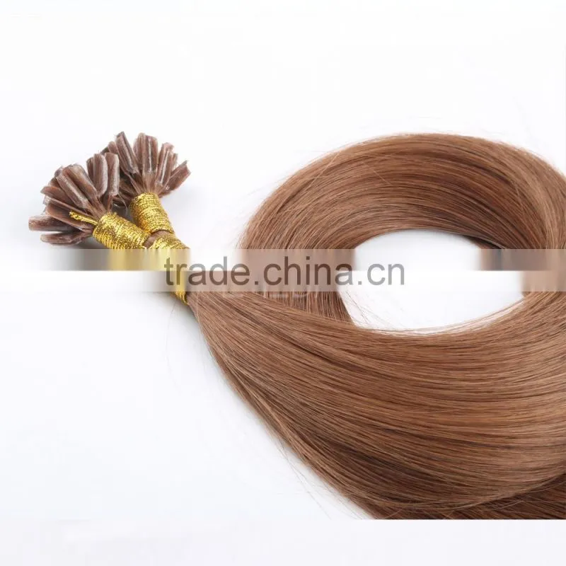 Wholesale flat/v/i/u/nail tip human hair raw nail hair extension unprocessed virgin