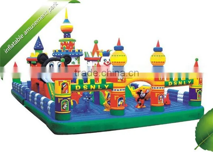 Inflatable amusement park with castle ,inflatable fun city for fun ,giant fun city park