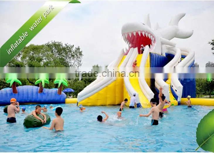Creative inflatable water park for adult playing in the sea,water slide parks