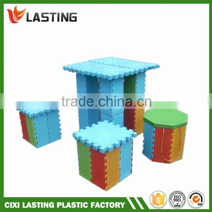 New Colorful Plastic Folding Stool with Storage Box