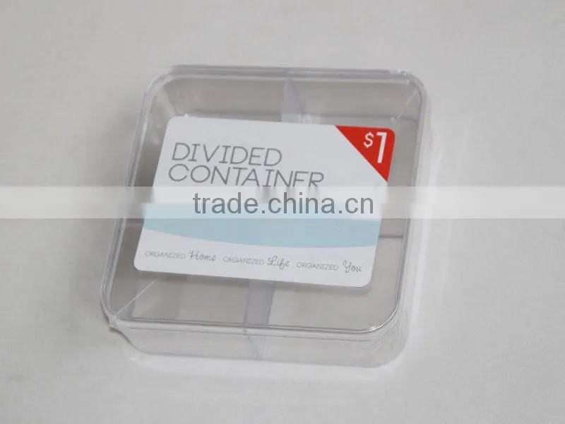 divided container with plastic lid and divider