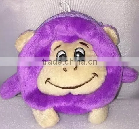 Free sample 2015 hot sale monkey coin purse/plush monkey coin purse