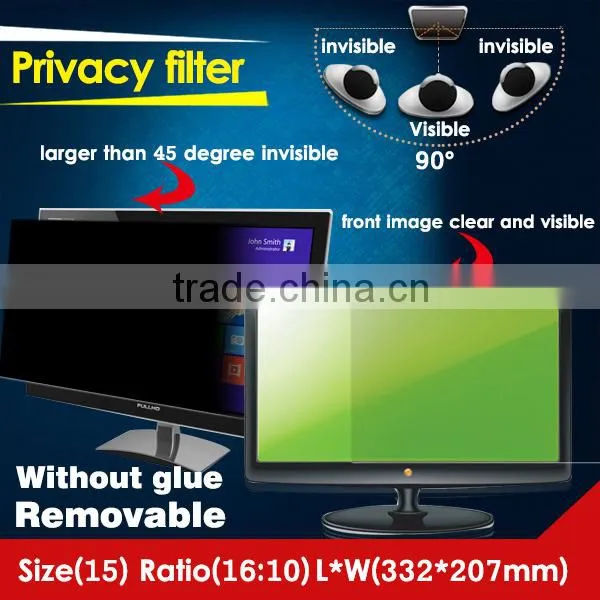 2 way privacy screen protector 15 inch 16:10 factory supply competive price and good quality