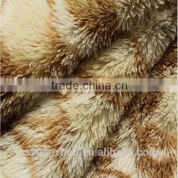 printed high pile plush fabric