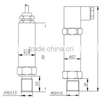 Digital RS485 piezoresistance water oil air pressure sensor