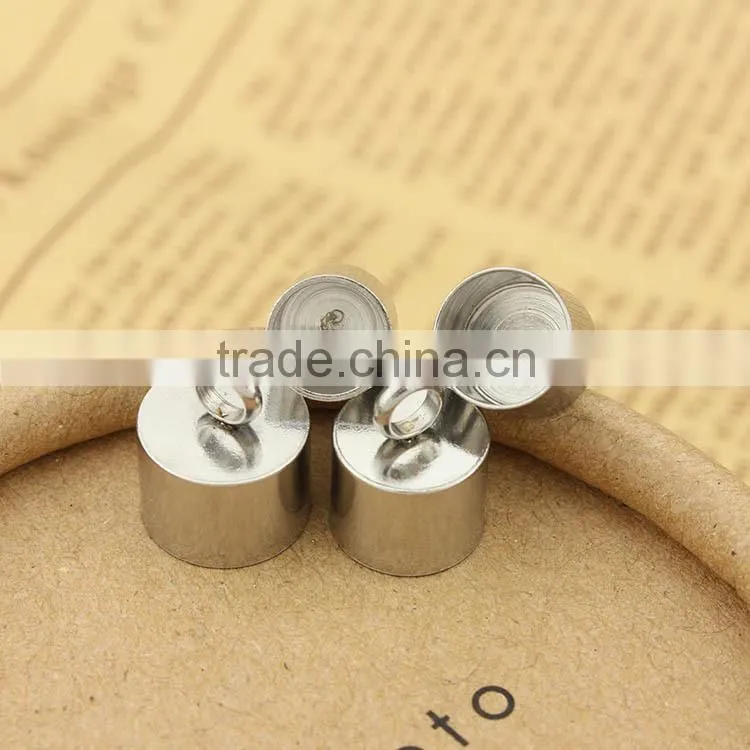 CZ6549 mirco cz pave end caps with hooks, end caps for jewelry or tassels