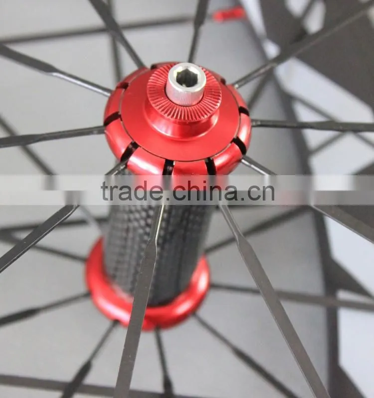stiff 700C 38mm clincher road rims carbon road bike racing wheels with carbon hub Sapim CX ray spokes