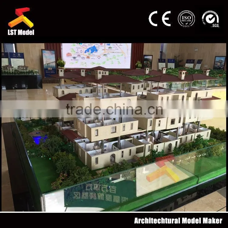miniature building models with lighting and landscape system