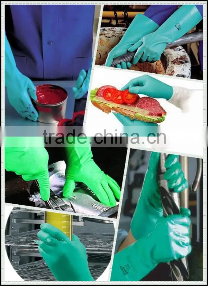 Blue Water Resistant Rubber Work Gloves