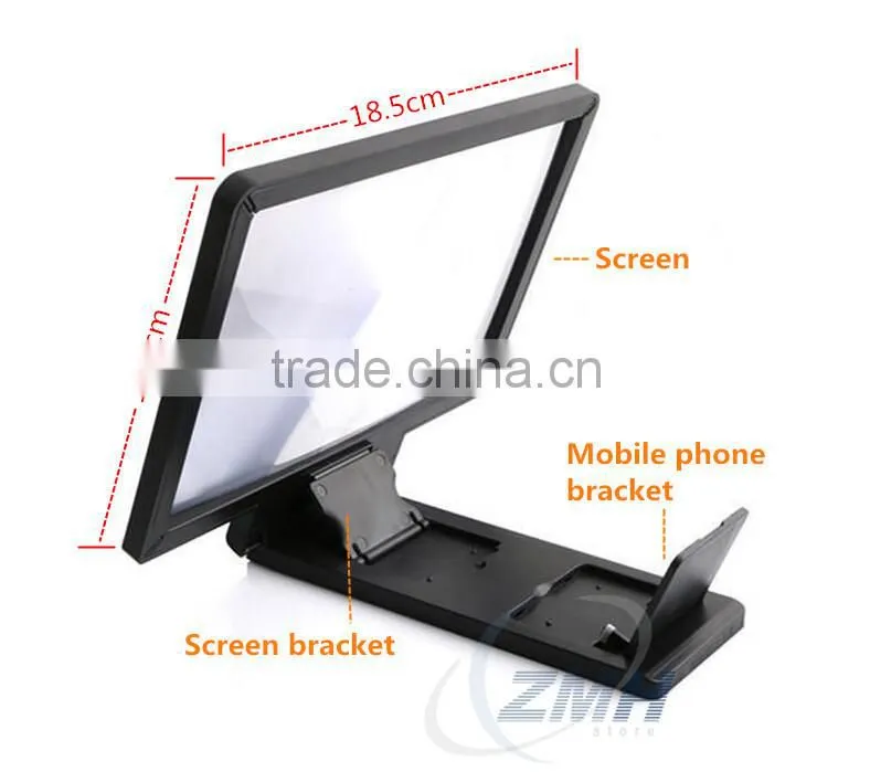 New Arrival Portable 3X Mobile Phone Screen HD Magnifier Lens&Holder for TV Watching