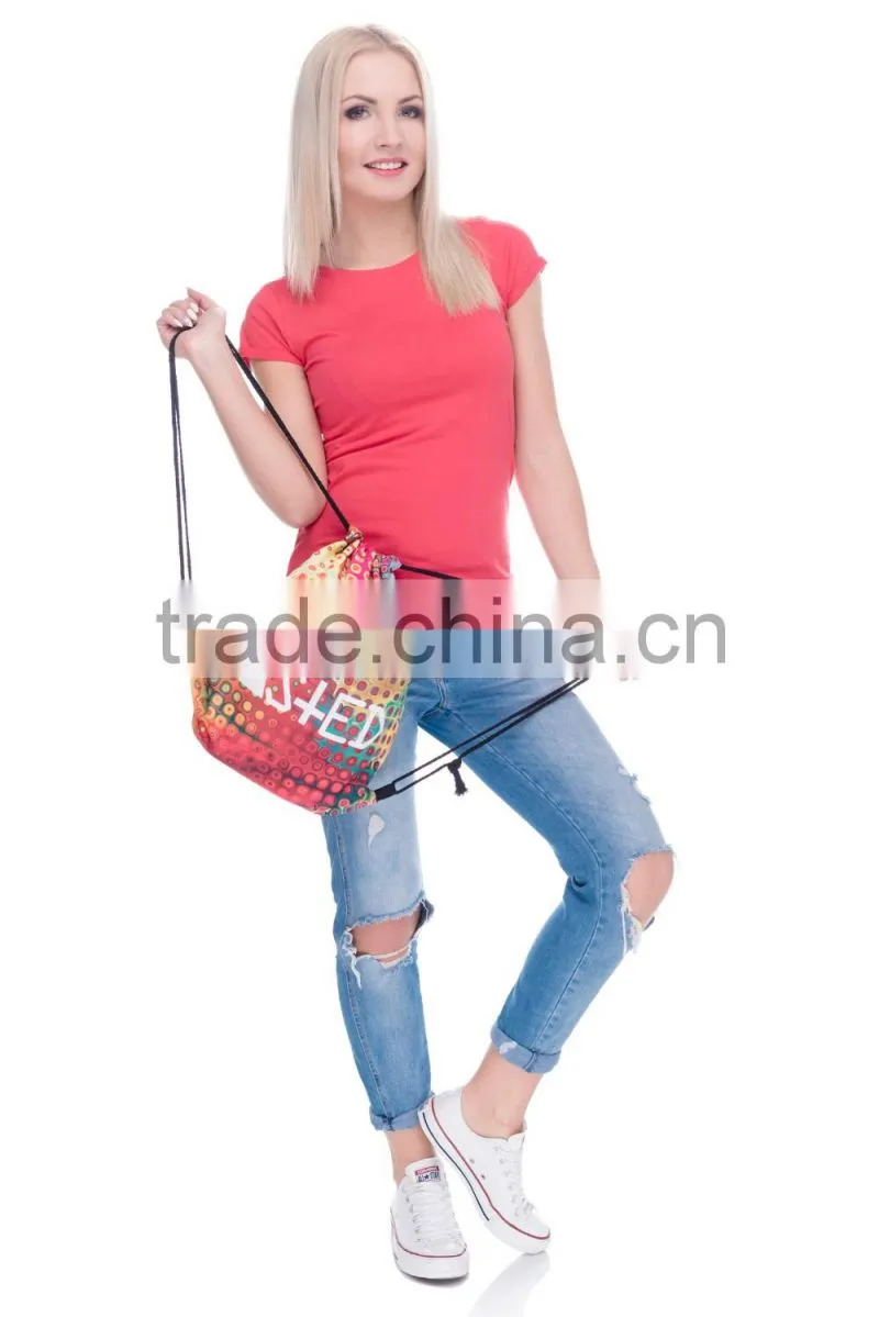 Online Shopping New Design 3D Full Print Wasted Cheap Drawstring Bag