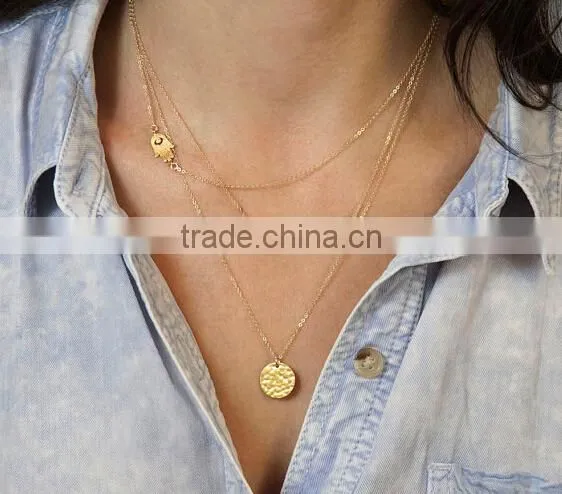 Layering tiny bar Necklaces Set Necklaces with Thin Chains Minimal Delicate Gold Necklaces set