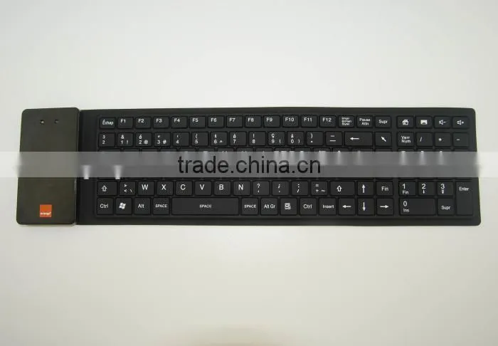 Computer 105keys Waterproof foldable silicon wireless bluetooth Keyboard