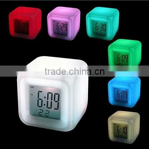Mini RGB Color changing multifuntion clock- digital alarm clock LED night light with Celander