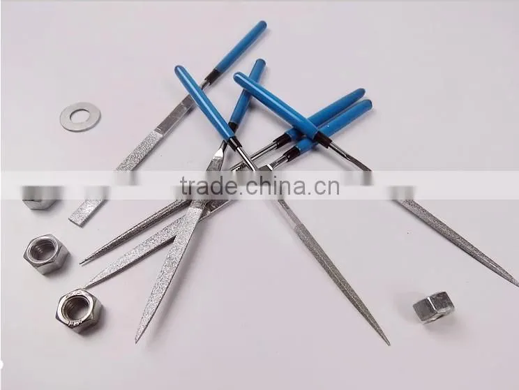 electroplated diamond needle files set three square file