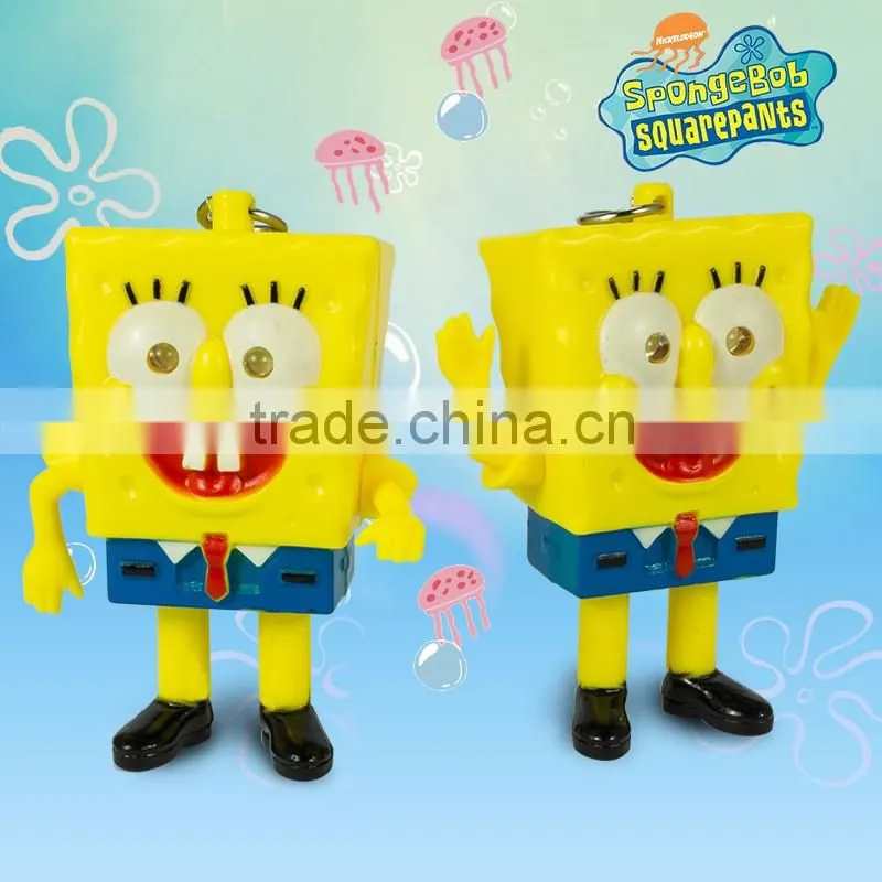 Cheap Movie Cartoon Character LED light flash keychain with sound