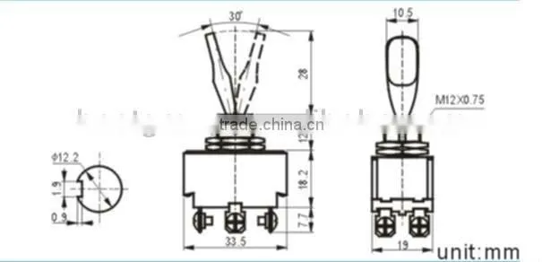 dpdt toggle switch KN3(B)-202E