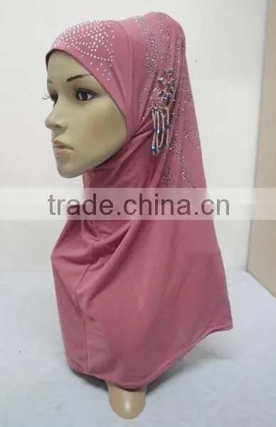 H283 new style one piece hijab with handmade chains and beadings