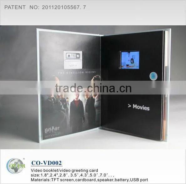 newest video booklets for promotion gifts/lcd booklet