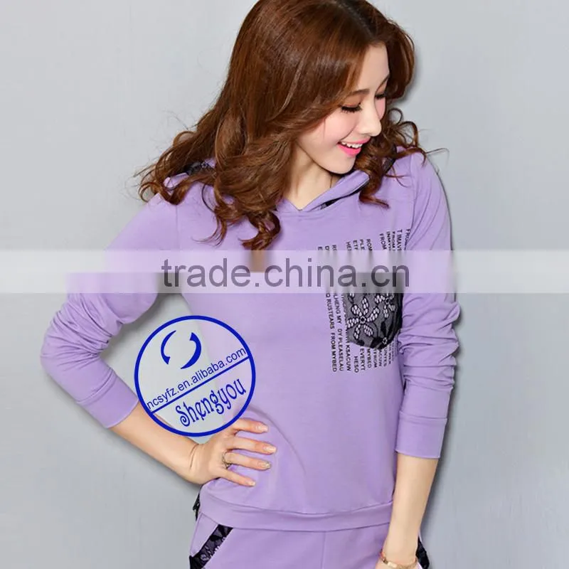 Custom pullover printed long hoodies for women