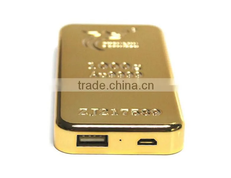 Wholesale 6000MAH portable gold bar power bank