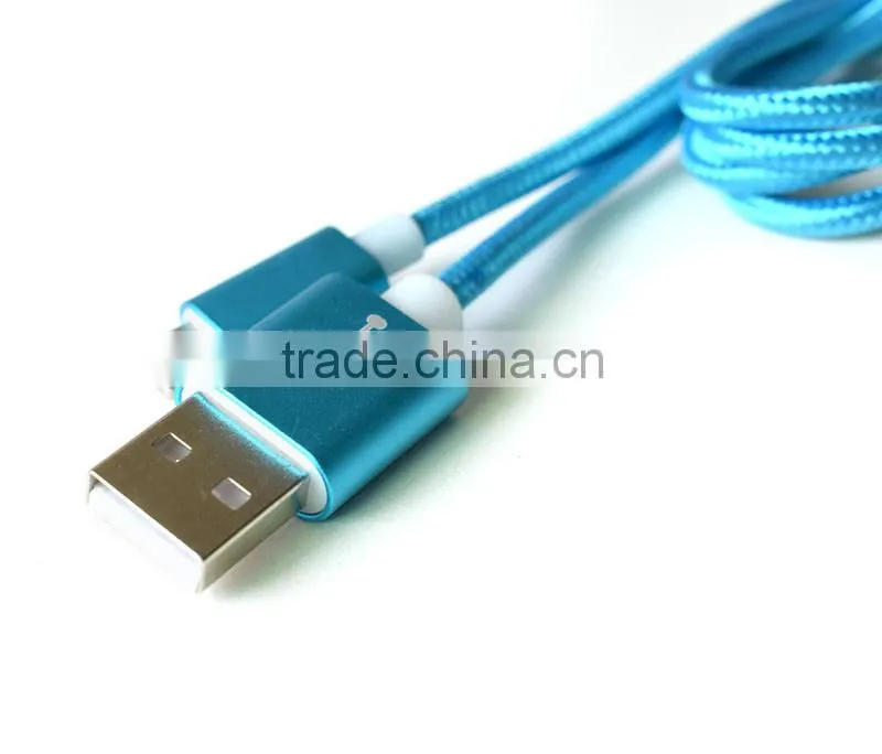 High speed quick charging nylon micro usb data cable for wholesale