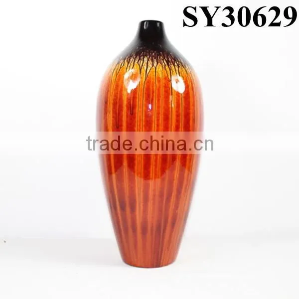 Glazed vase for sale orange big china ceramic vase