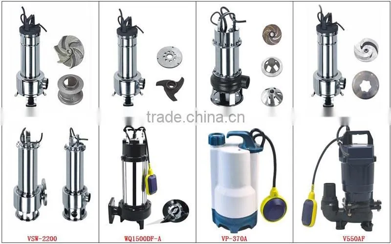 WQ Model best hot-sale submersible sewage water pump,sewage pumps with grinder system