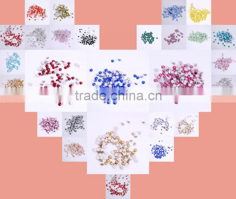 YiWu factory rice ss 3 flat back rhinestone for nail design
