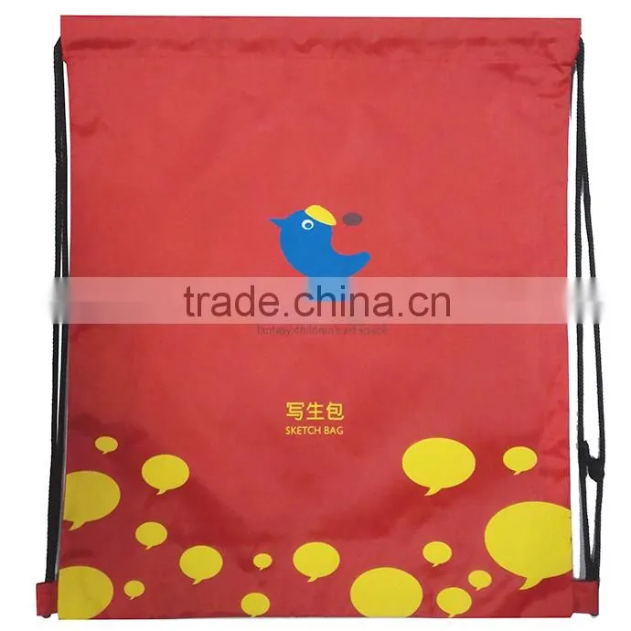 Hot sale nylon drawstring backpacks,black backpack bag,shool bag