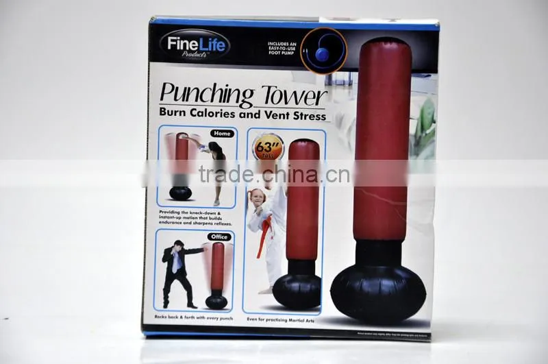63" inflatable PVC punching bag with water bottom