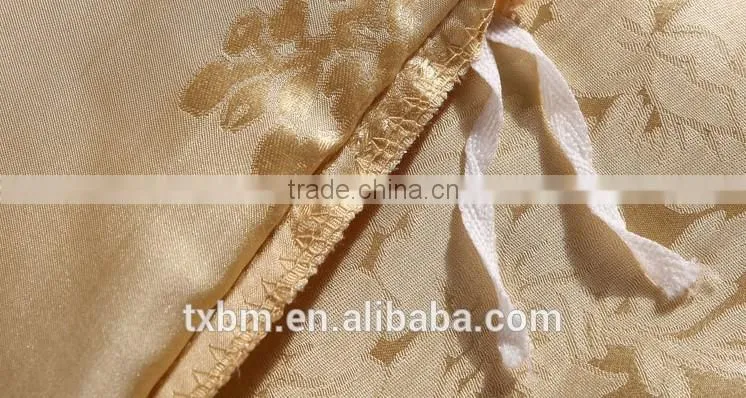 2015 Luxury Golden Yellow Pure Silk 4 pcs bedding sets