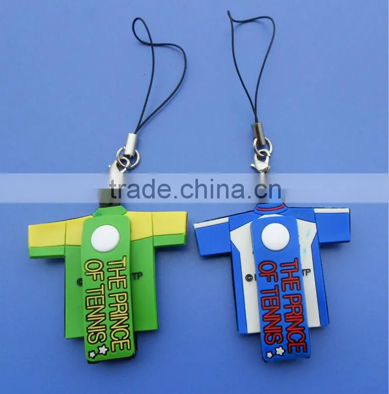 fancy rubber soft pvc mobile phone straps
