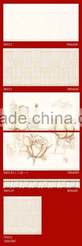 300x600 Cheap Porcelain Wall Flower Tiles Kitchen