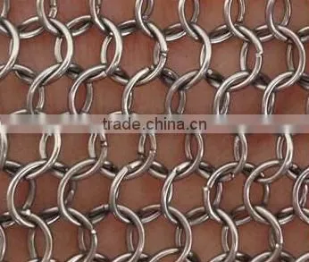 Chain braid ring mesh for building exterior and interior decoration