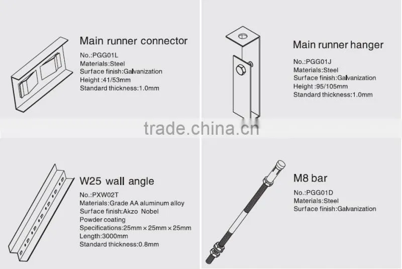 Round Diagonal Perforations Suspended Metal Ceiling Aluminum False Ceiling