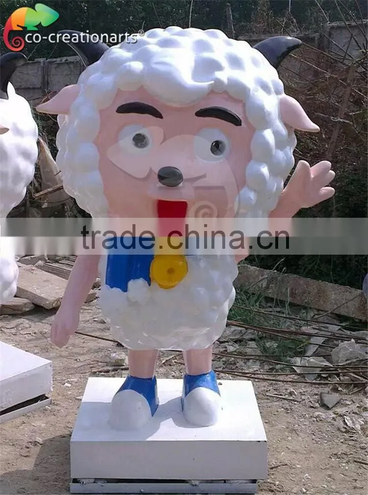 Christmas garden cute fiberglass cartoon statue decorations