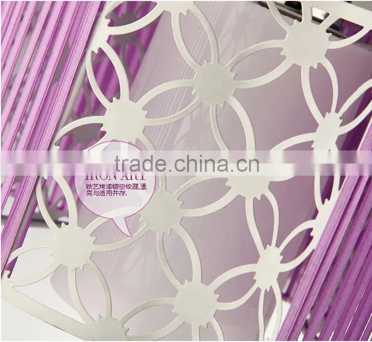 Nice Apperance Fabric Ceiling Lights E27 Base Purple Iron LED Ceiling Lights