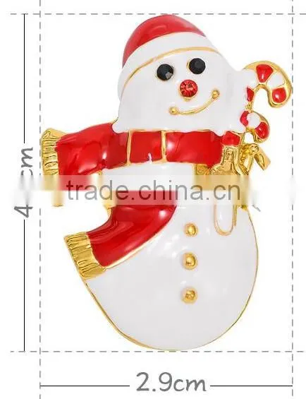 Vintage Red Hat Snowman Hold The X'mas Candy Brooch