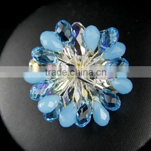 Crystal flower poppy brooch