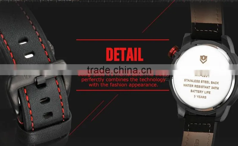 WH5201 WEIDE 2014 Name brand wrist watch code brand watches Big Men Watch with Date Display
