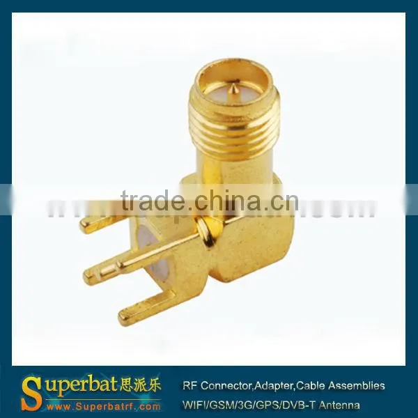 rp sma female pcb mount connector thru hole Jack Right Angle