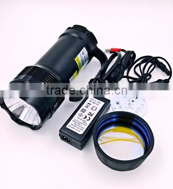 hid cansiter diivng light,hid lamp 55w,5500lumen,piezo switch ,banana connector charger,9000mah lion battery pack,200meters wate