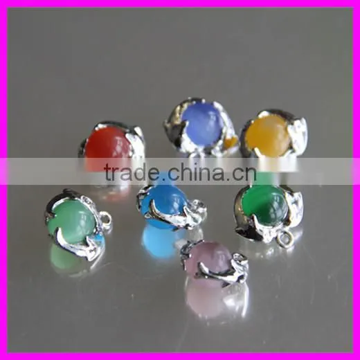 KJL-A031 new style! wholesale cheap candy color jewelry beads,dolphin wraped charm finding