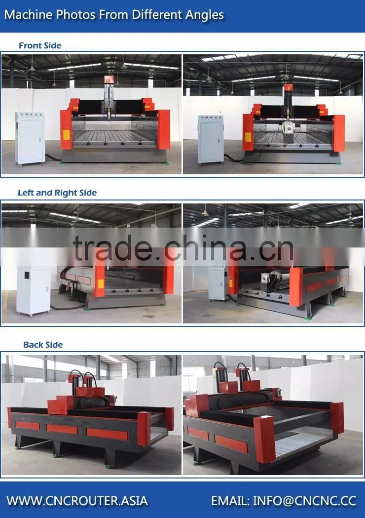 Heavy Duty 4 Axis Metal Wood Stone Carving CNC Router Engraving Machine ZK-1325 1300*2500mm With 600mm Z Height Computer Control