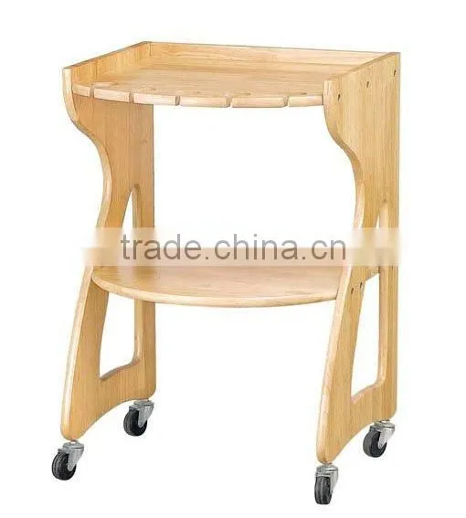 2016 Hot Sales OAK Trolley Cart ,Wooden Trolley tray , salon Trolley