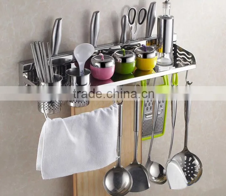 60cm Double cup Stainless Steel kitchen wall mounted corner shelf